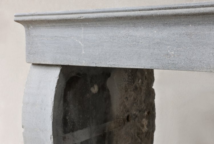 gray fireplace of marble stone