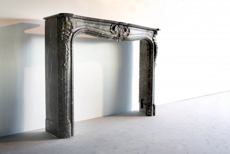 very unique marble fireplace