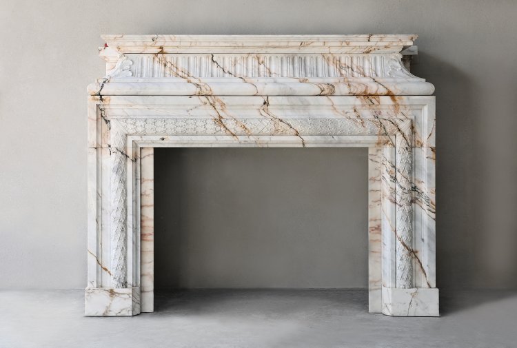 Antique Marble Fireplace in Paonazzo