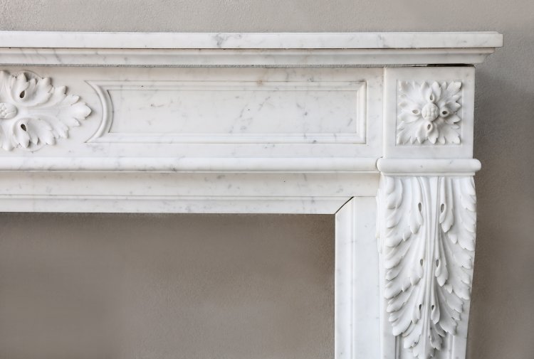 Carrara marble mantle surround