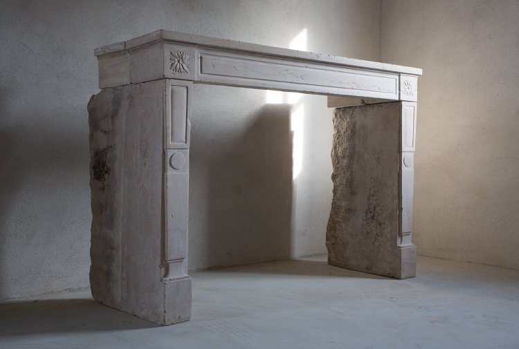 unique fireplace of limestone