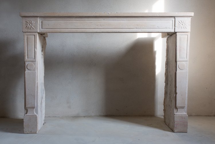 unique fireplace of limestone