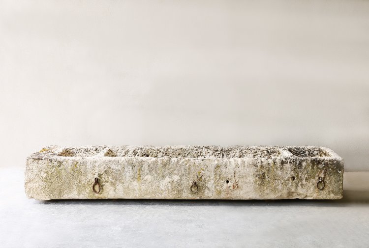 antique trough of french limestone