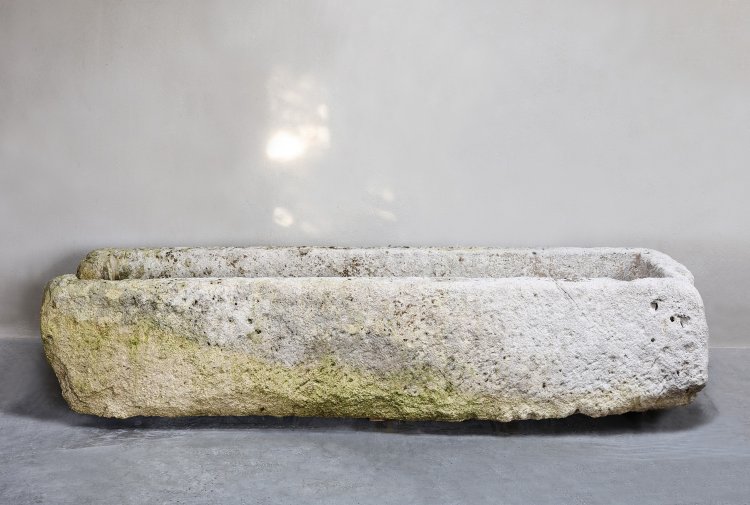 antique trough of french limestone