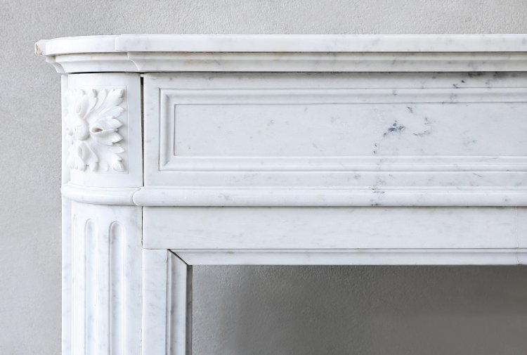 Louis XVI carrara marble mantle