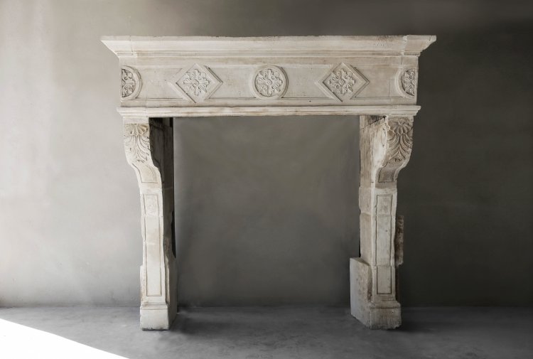 17th century antique castle fireplace