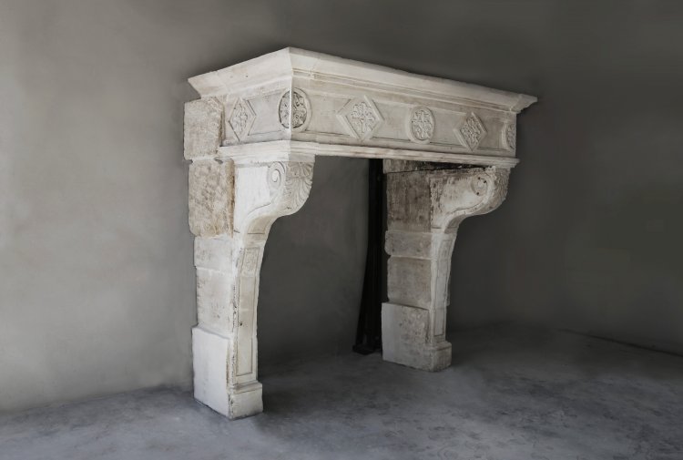 17th century antique castle fireplace