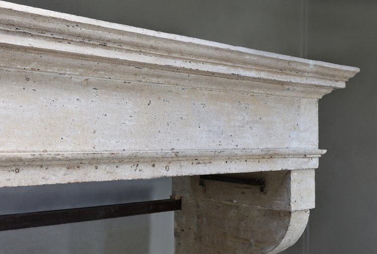 19th century mantle piece of french limestone