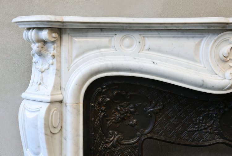 Carrara marble fireplace